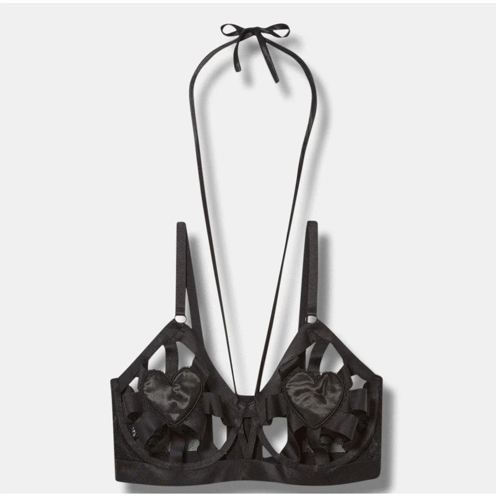 Torrid Cut Out Strappy Bra Heart Cage Harness Longline Bralette Lingerie Plus 2X